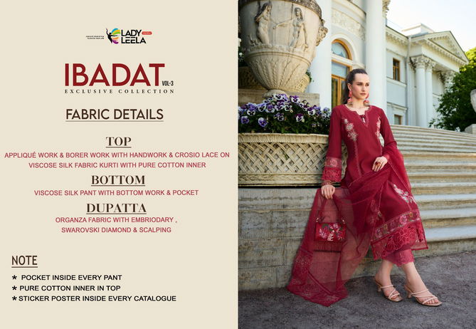 Ibadat Vol 3 By Lady Leela Designer Kurti With Pant Dupatta Wholesale Shop In Surat
